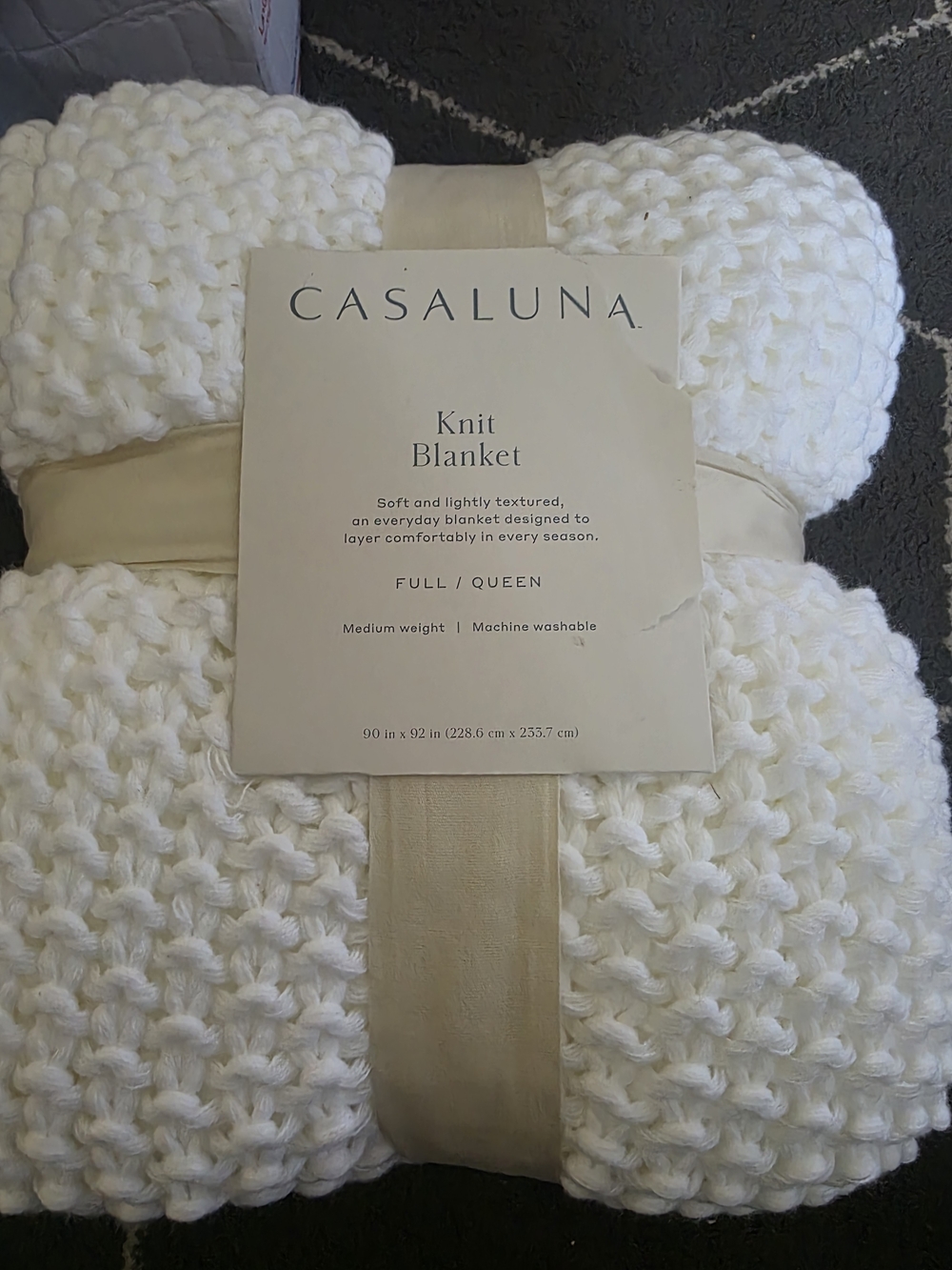 Casaluna Cream Chunky Knit Blanket